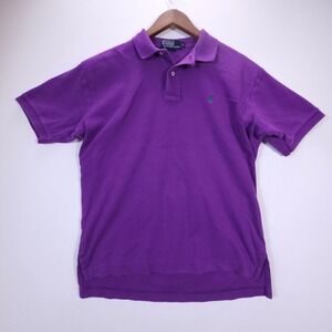 Polo Ralph Lauren Polo Shirt Mens M Purple Green Pony Logo Vintage Streetwear
